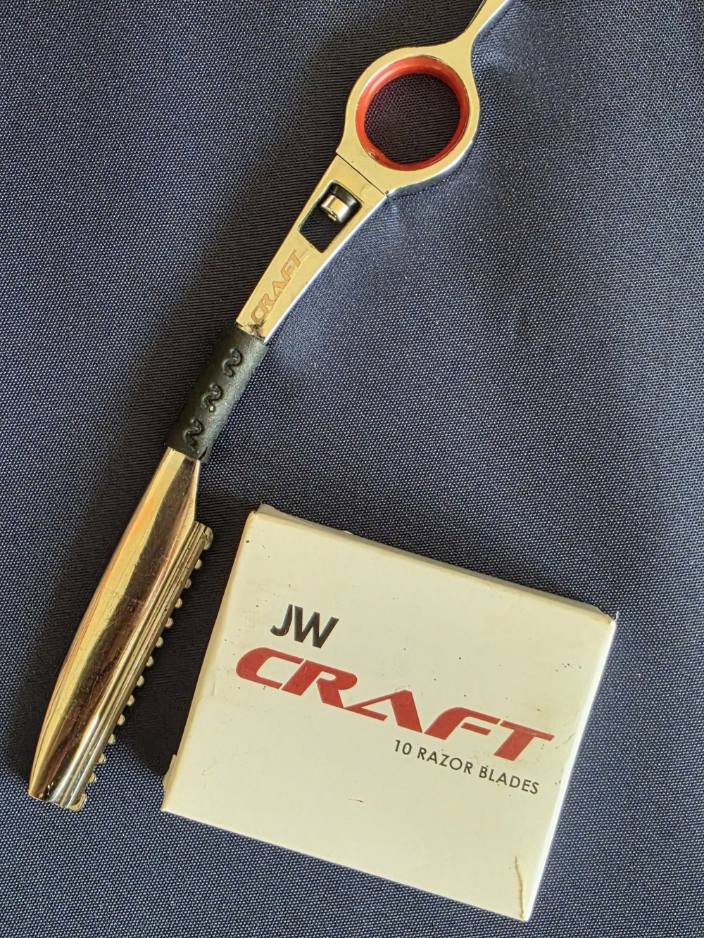 Craft Silver Thinning Shears with Red Accent and Black Grip And Blades